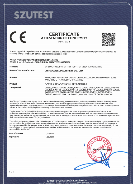 China Gwell Machinery Co., Ltd контроль качества 0